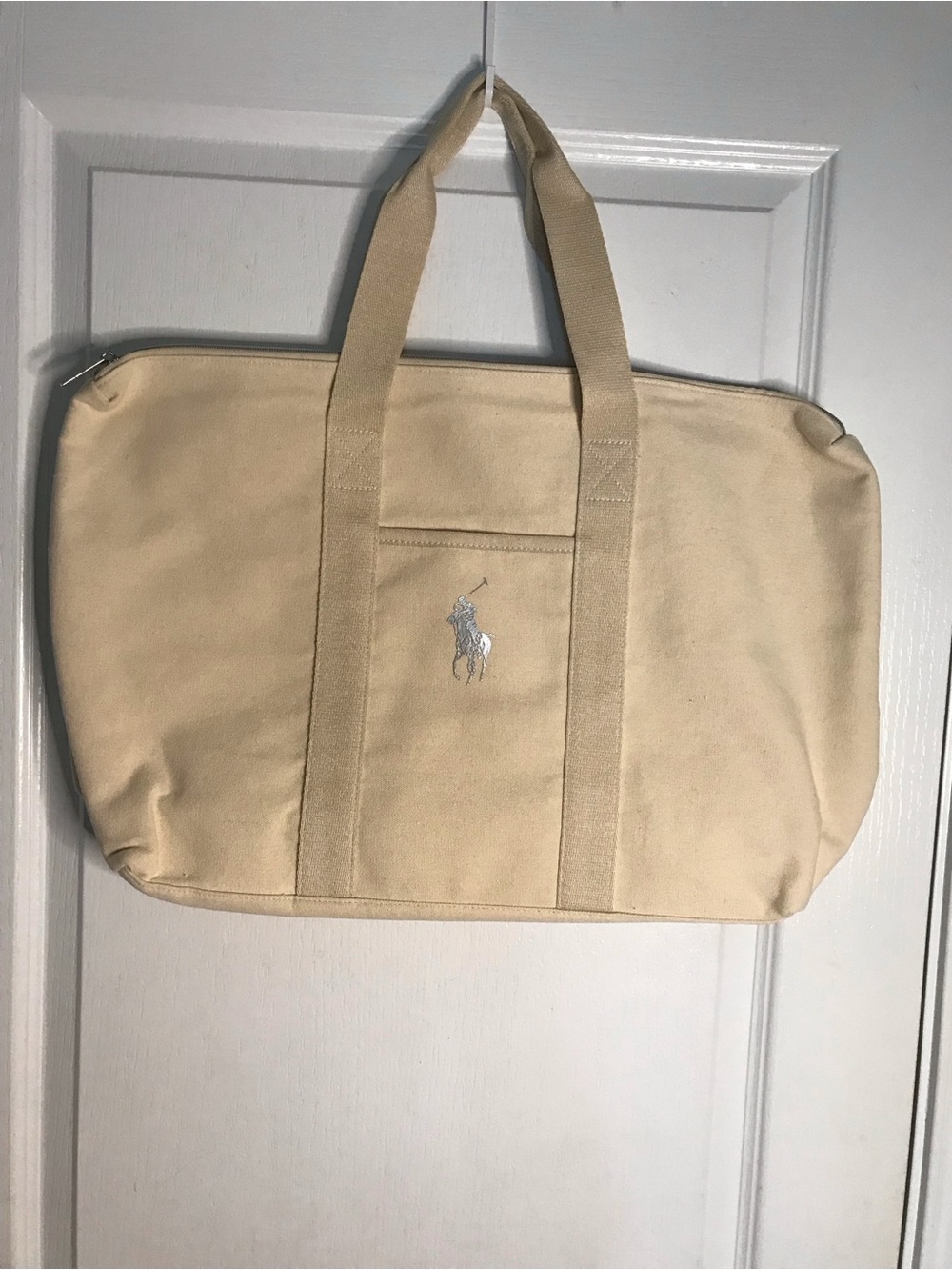 Polo by Ralph Lauren Cream Canvas Shoulder Tote